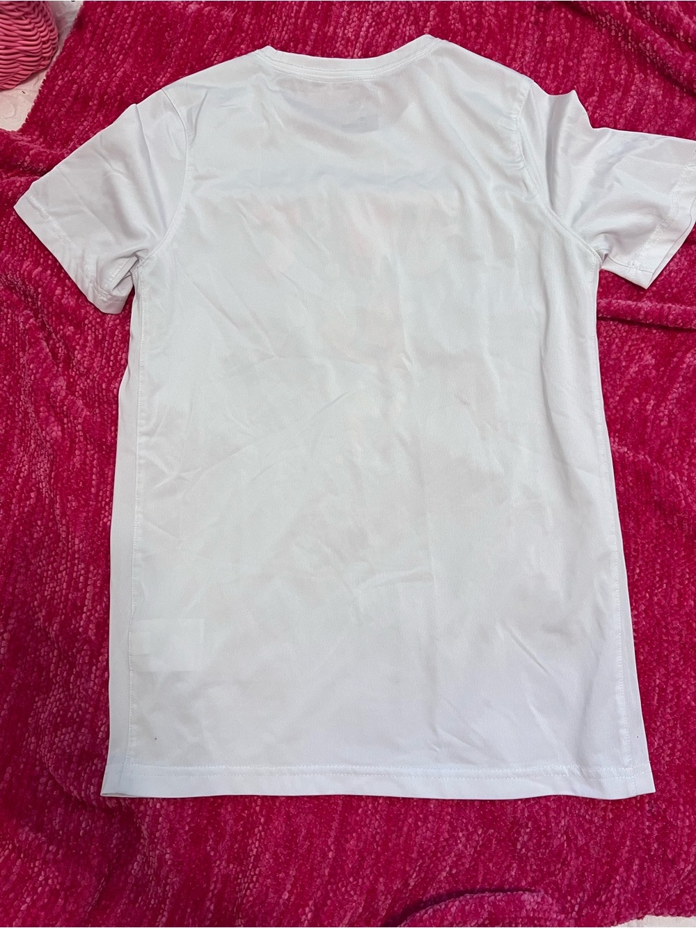 Nike White Kids' Graphic 'Just Do It' Dri-Fit Tee with Multicolor Letters size L - Picture 6 of 6